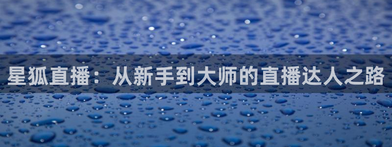 乐球吧jrs直播低调：星狐直播：从新手到大师的直播达人之路